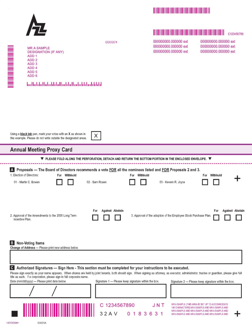 AZZ Proxy Card Page 1